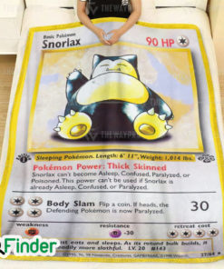 Snorlax Sleeping Pokemon Trading Card Fleece Blanket 2