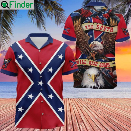 Southern confederate flag the south will rise again hawaiian shirt