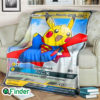 Supermans Pikachu Pokemon Trading Card Fleece Blanket