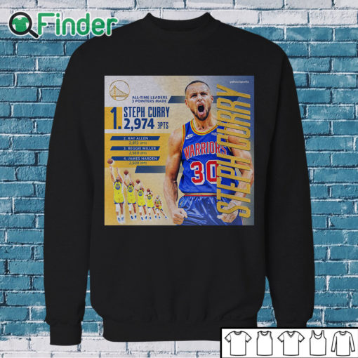 Sweatshirt Steph Curry 2976 the greatest shooter of all time T shirt 1