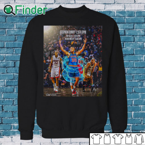 Sweatshirt Stephen Curry record breaker history maker T shirt 1