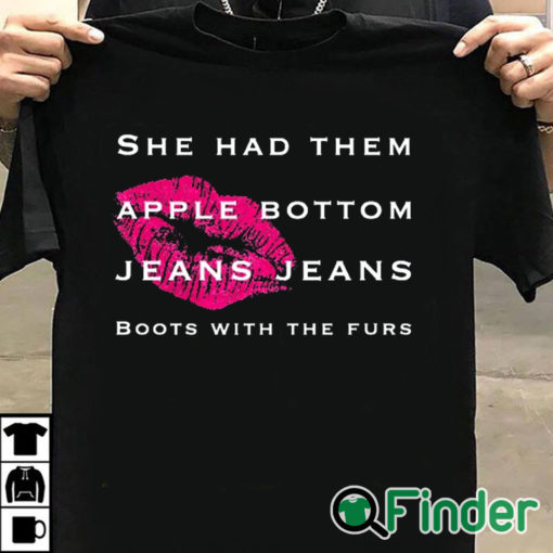 T shirt black Apple bottom jeans jeans She had them boots with the furs T shirt