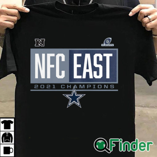 T shirt black Dallas Cowboys 2021 NFC East Division Champions Blocked Favorite T Shirt