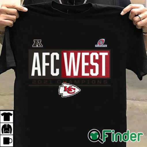 T shirt black Kansas City Chiefs 2021 AFC West Division Champions Blocked Favorite T Shirt