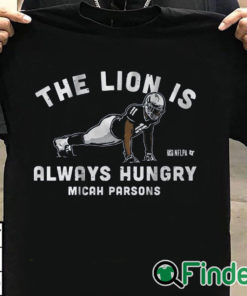 T shirt black Micah Parsons Push Ups The Lion is always hungry T shirt