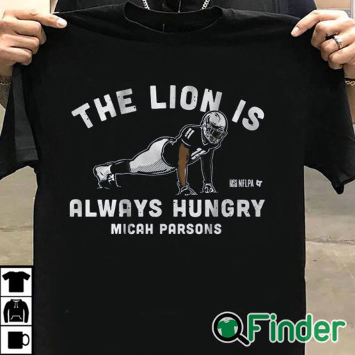 T shirt black Micah Parsons Push Ups The Lion is always hungry T shirt