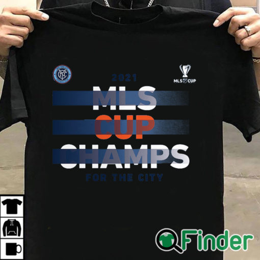 T shirt black New York City FC 2021 MLS Cup Champions Five Points T Shirt