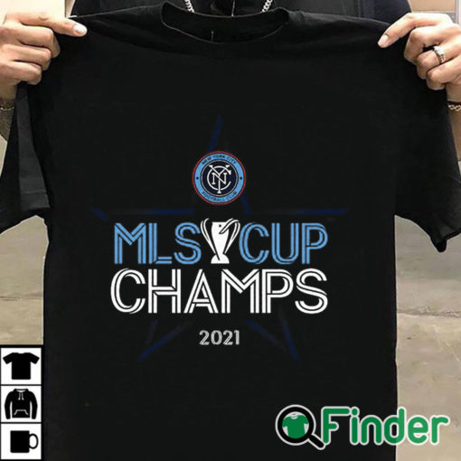 T shirt black New York City FC 2021 MLS Cup Champions Locker Room T Shirt