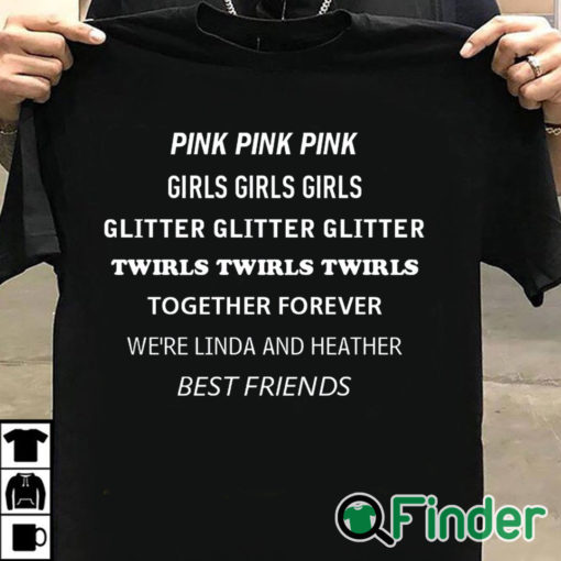 T shirt black Pink Pink Pink girls girls girls Glitter twirls T shirt 1