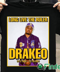 T shirt black RIP Rapper Drakeo Long Live The Ruler 1993 2021 T shirt