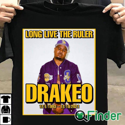 T shirt black RIP Rapper Drakeo Long Live The Ruler 1993 2021 T shirt