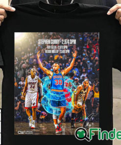 T shirt black Stephen Curry record breaker history maker T shirt