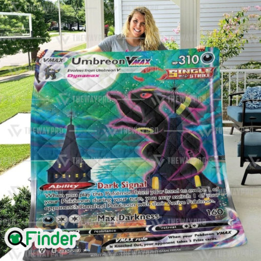 Umbreon Vmax Pokemon Trading Card Quilt Blanket 1