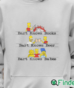 Unisex Hoodie Bart knows books bart knows beer bart knows babes shirt