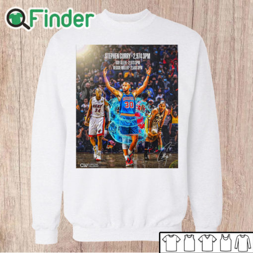 Unisex Sweatshirt Stephen Curry record breaker history maker T shirt 1