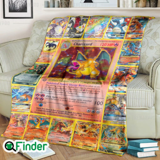 Charizard Pokemon Trading Cards Game Fleece Blanket