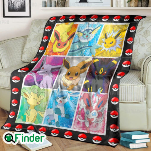 Pokemon Eevee Evolutions Custom Fleece Blanket