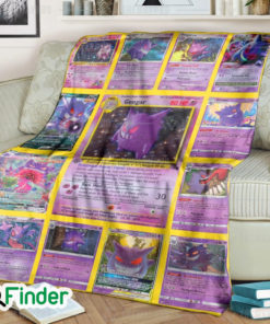 Gengar Pokemon Trading Card Fleece Blanket