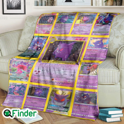 Gengar Pokemon Trading Card Fleece Blanket