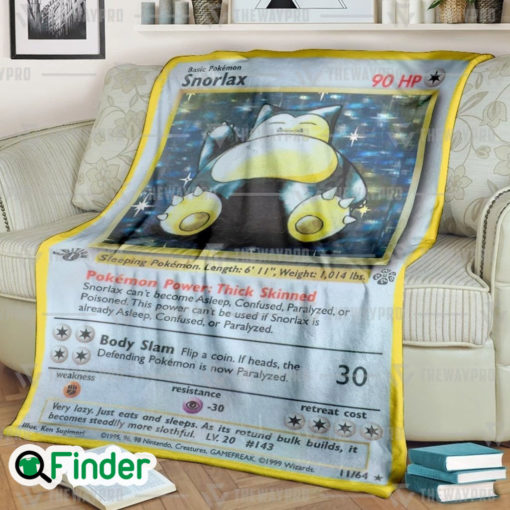 Snorlax Pokemon Trading Cards Fleece Blanket