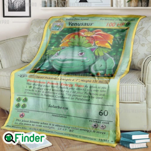 Venusaur ​Pokemon Trading Card Game Fleece Blanket