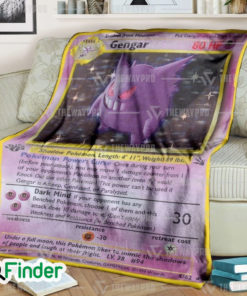 Gengar Holo Rare Pokemon Trading Cards Special Fleece Blanket