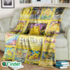 Pikachu Pokemon Trading Cards Fleece Blanket