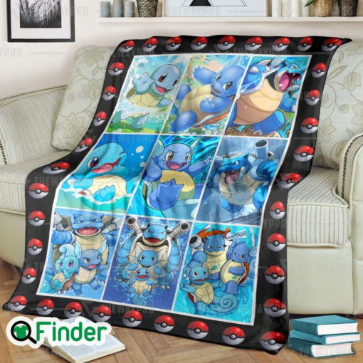 Squirtle Wartortle Blastoise Pokemon Fleece Blanket