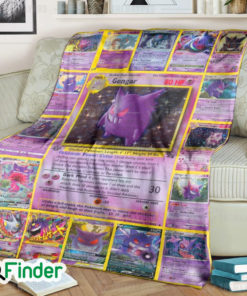 Gengar Pokemon Trading Cards Fleece Blanket