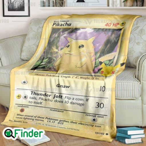 Pikachu Pokemon Jumbo Promo Card Fleece Blanket