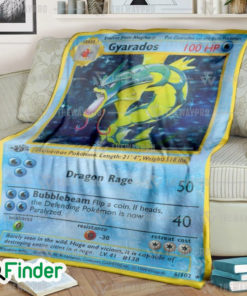 Gyarados Pokemon Trading Card Fleece Blanket