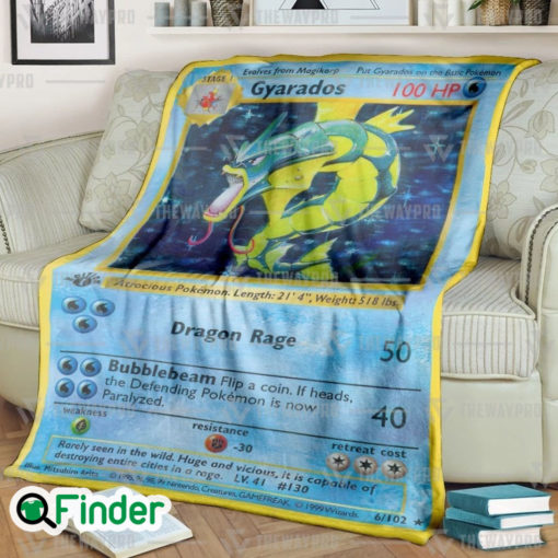 Gyarados Pokemon Trading Card Fleece Blanket