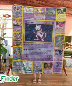 Mewtwo Pokemon Trading Cards Fleece Blanket