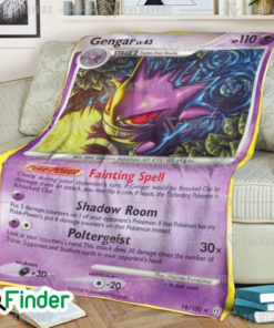 Gengar Pokemon Trading Card Special Fleece Blanket