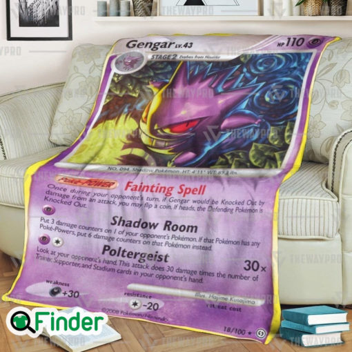 Gengar Pokemon Trading Card Special Fleece Blanket