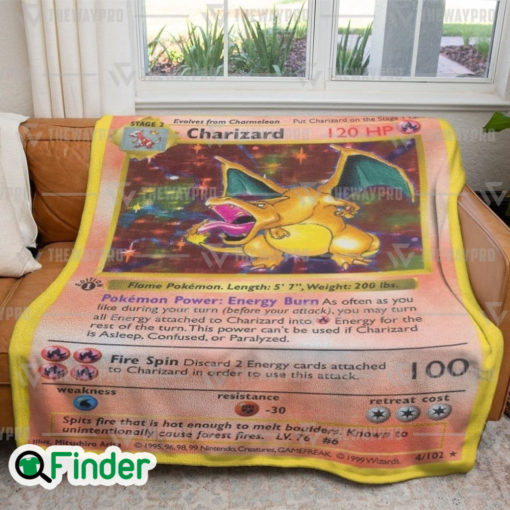 Charizard Pokemon Trading Card Game Fleece Blanket