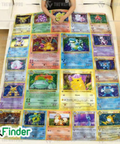 Gen 1 Pokemon Trading Cards Fleece Blanket