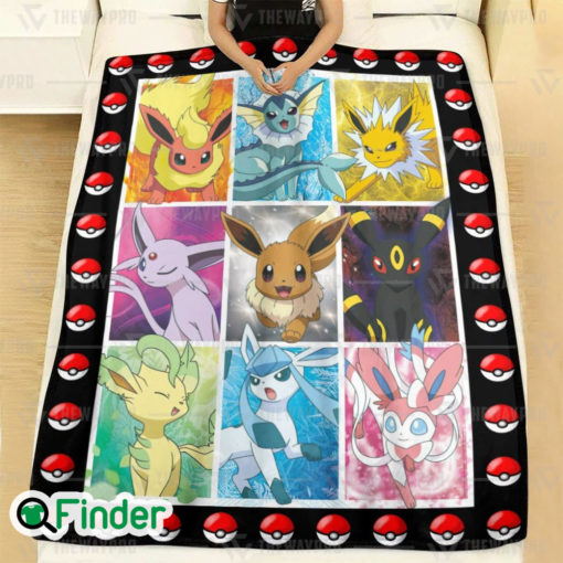 Pokemon Eevee Evolutions Custom Fleece Blanket