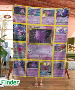 Gengar Pokemon Trading Card Fleece Blanket