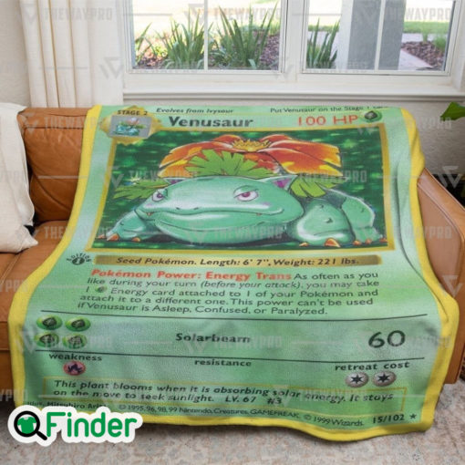 Venusaur ​Pokemon Trading Card Game Fleece Blanket