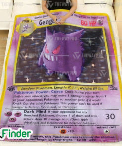 Gengar Holo Rare Pokemon Trading Cards Special Fleece Blanket