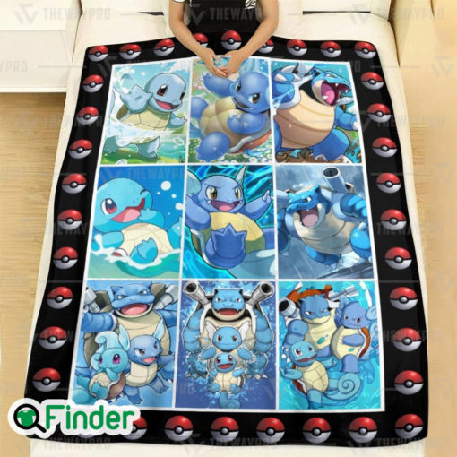 Squirtle Wartortle Blastoise Pokemon Fleece Blanket