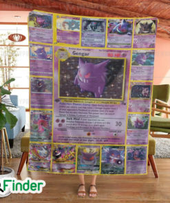 Gengar Pokemon Trading Cards Fleece Blanket