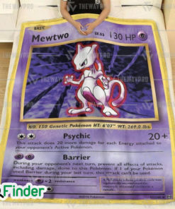 Mewtwo Pokemon Trading Card Fleece Blanket