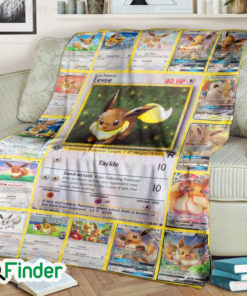 Eevee Pokemon Trading Cards Fleece Blanket