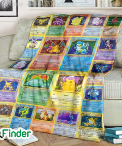 Gen 1 Pokemon Trading Cards Fleece Blanket