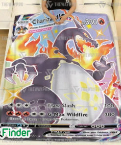 Gigantamax Shiny Charizard ​Pokemon Trading Card Game Fleece Blanket