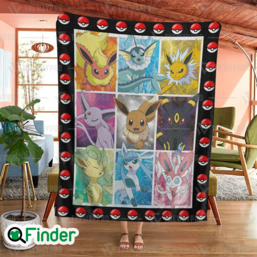 Pokemon Eevee Evolutions Custom Fleece Blanket