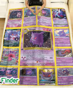 Gengar Pokemon Trading Card Fleece Blanket