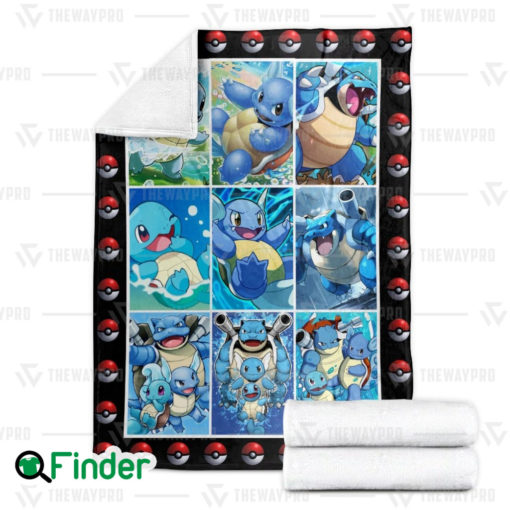 Squirtle Wartortle Blastoise Pokemon Fleece Blanket